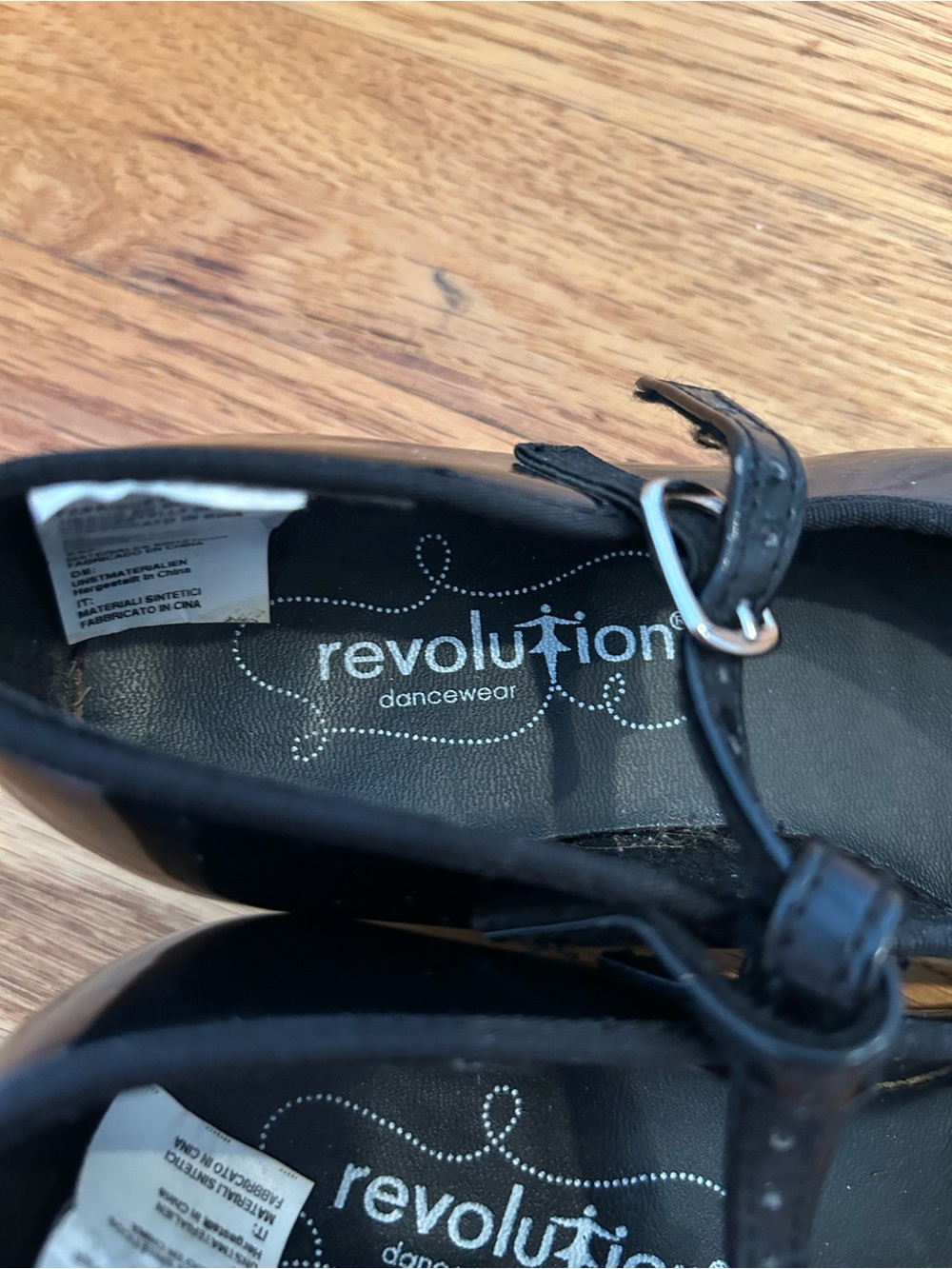 Revolution Kids Black Patent Tap Shoes - Size 13.5 - Picture 2 of 6